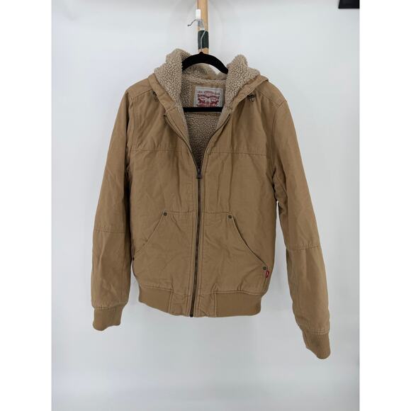 Levi sherpa lined cotton canvas hoogie zip up utility jacket - Picture 1 of 7